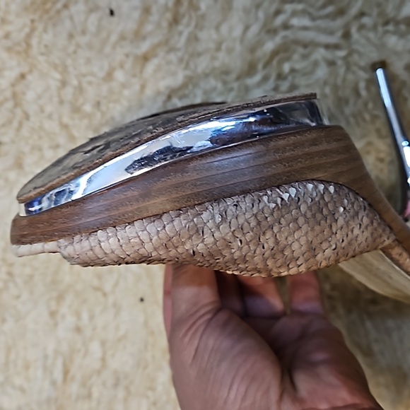 MARCIANO FISH SKIN PLATFORM HEELS - Picture 7 of 11